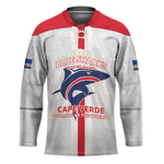 Custom Cabo Verde Hockey Jersey Blue Sharks Fear No Giants