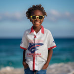 Custom Cabo Verde Kid Hawaiian Shirt Blue Sharks Fear No Giants