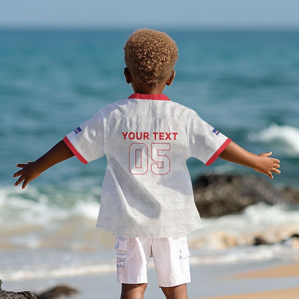 Custom Cabo Verde Kid Hawaiian Shirt Blue Sharks Fear No Giants