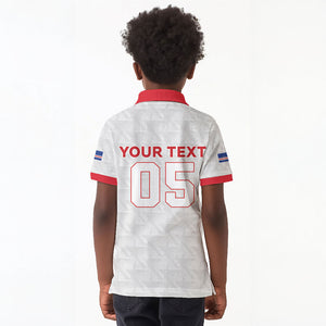 Custom Cabo Verde Kid Polo Shirt Blue Sharks Fear No Giants
