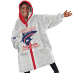 Custom Cabo Verde Kid Wearable Blanket Hoodie Blue Sharks Fear No Giants