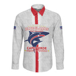 Custom Cabo Verde Long Sleeve Button Shirt Blue Sharks Fear No Giants
