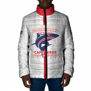 Custom Cabo Verde Padded Jacket Blue Sharks Fear No Giants