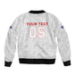 Custom Cabo Verde Sleeve Zip Bomber Jacket Blue Sharks Fear No Giants