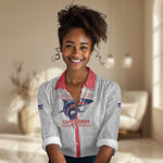 Custom Cabo Verde Women Casual Shirt Blue Sharks Fear No Giants