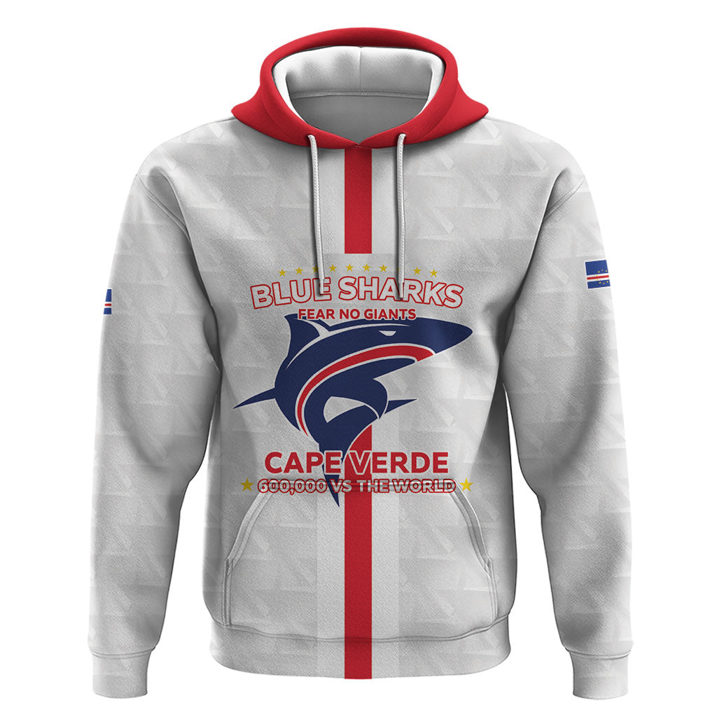 Custom Cabo Verde Zip Hoodie Blue Sharks Fear No Giants