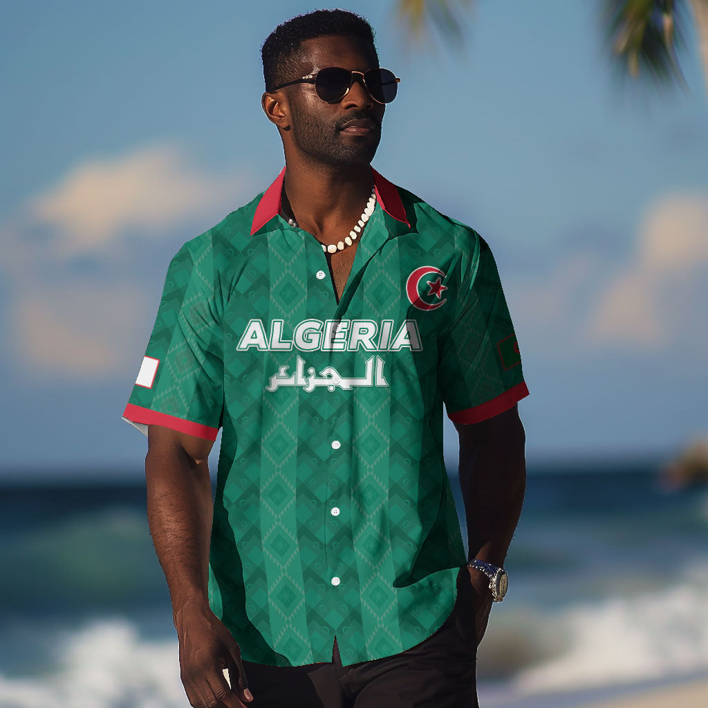 Custom Algeria Football 2026 Hawaiian Shirt Algerian Geometric Patterns