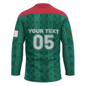 Custom Algeria Football 2026 Hockey Jersey Algerian Geometric Patterns