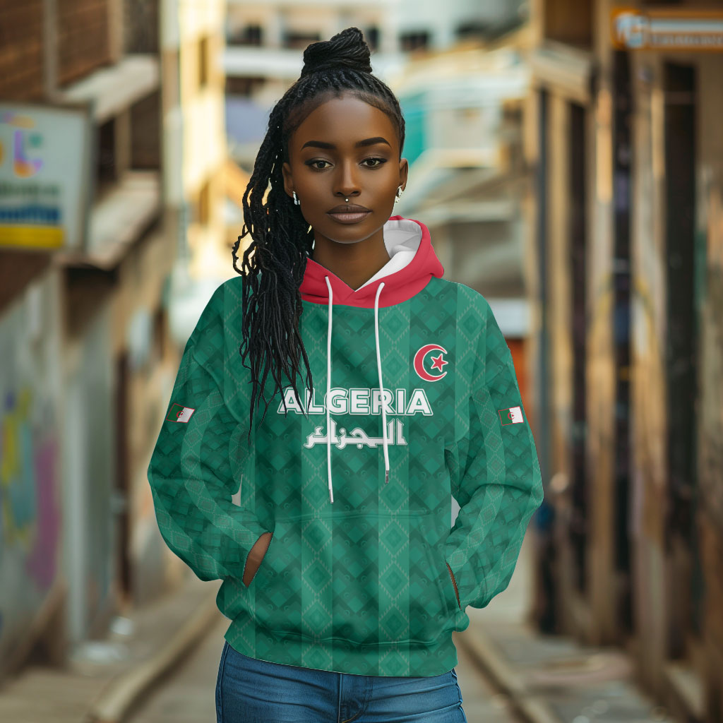 Custom Algeria Football 2026 Hoodie Algerian Geometric Patterns