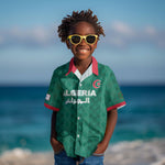 Custom Algeria Football 2026 Kid Hawaiian Shirt Algerian Geometric Patterns