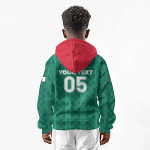 Custom Algeria Football 2026 Kid Hoodie Algerian Geometric Patterns
