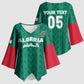 Custom Algeria Football 2026 Kimono Sleeve Blouse Algerian Geometric Patterns