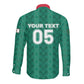 Custom Algeria Football 2026 Long Sleeve Button Shirt Algerian Geometric Patterns