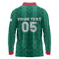 Custom Algeria Football 2026 Long Sleeve Polo Shirt Algerian Geometric Patterns