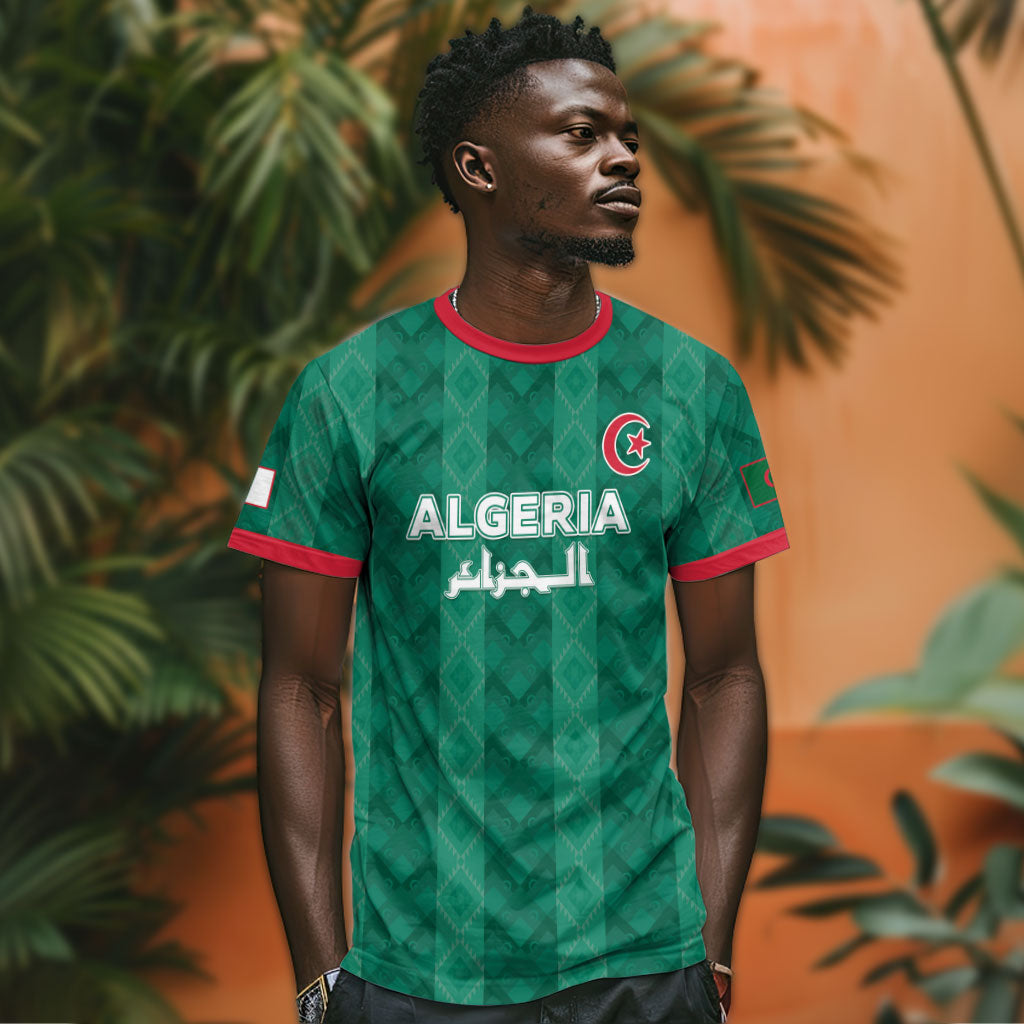 Custom Algeria Football 2026 T shirt Algerian Geometric Patterns