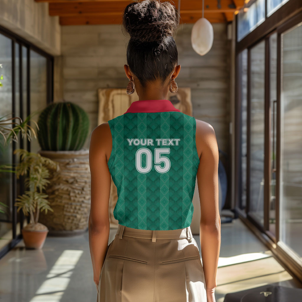 Custom Algeria Football 2026 Women Sleeveless Polo Shirt Algerian Geometric Patterns