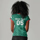 Custom Algeria Football 2026 Women V-Neck T-Shirt Algerian Geometric Patterns