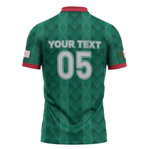 Custom Algeria Football 2026 Zipper Polo Shirt Algerian Geometric Patterns