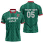 Custom Algeria Football 2026 Zipper Polo Shirt Algerian Geometric Patterns
