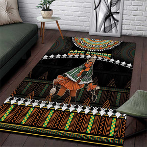 Ivory Coast Festival Of Masks Area Rug Traditional Zaouli Dance