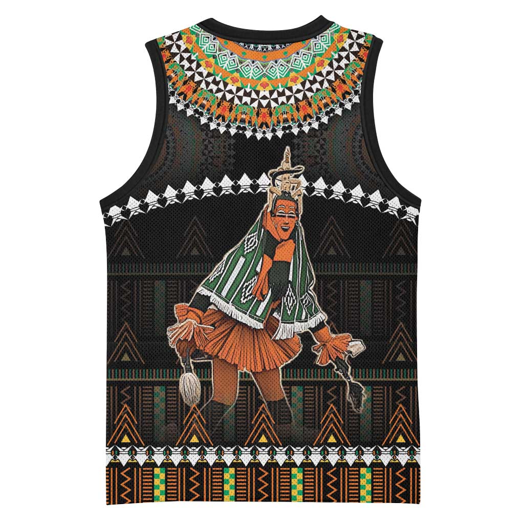 Ivory Coast Festival Of Masks Basketball Jersey Traditional Zaouli Dance - African Pride