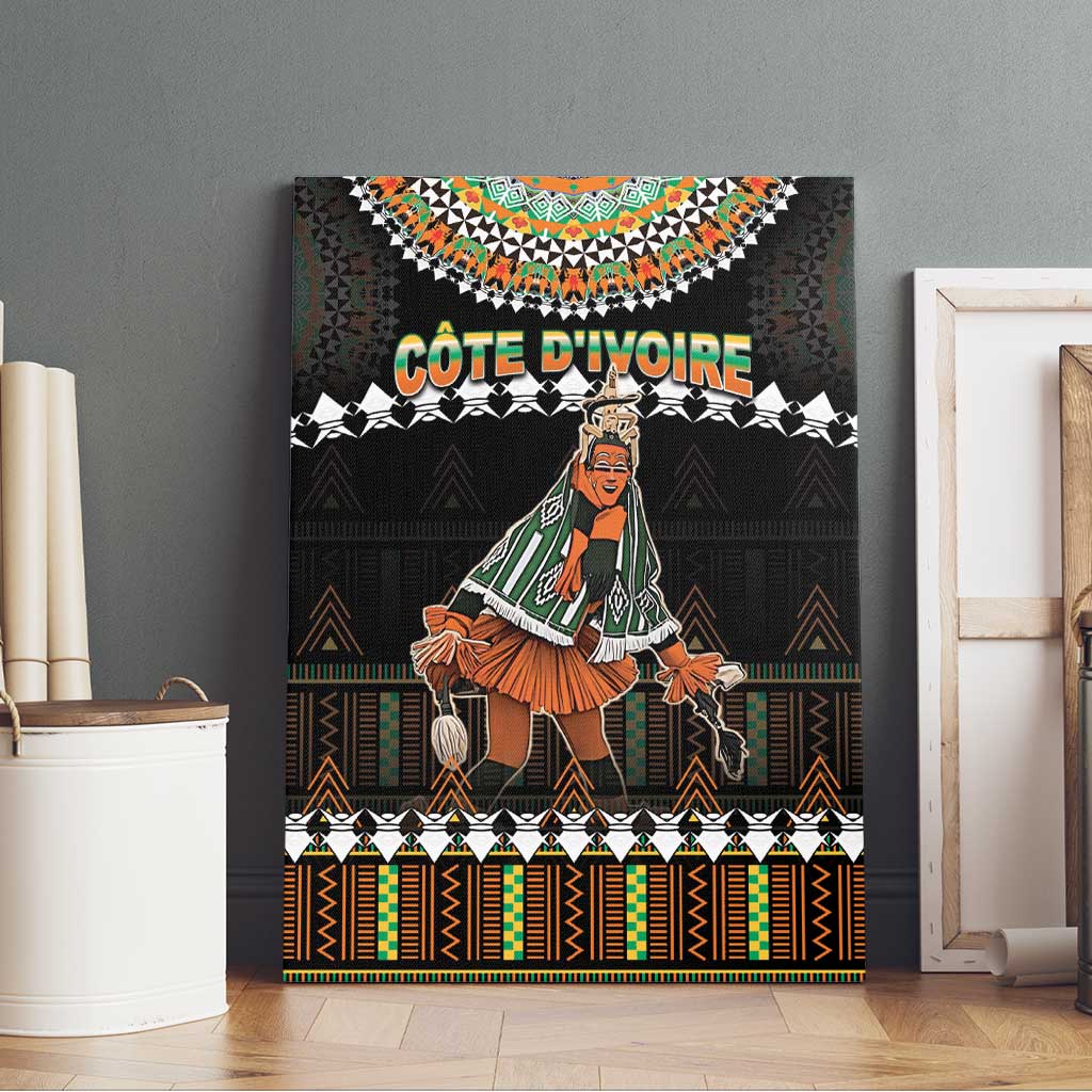 Ivory Coast Festival Of Masks Canvas Wall Art Traditional Zaouli Dance