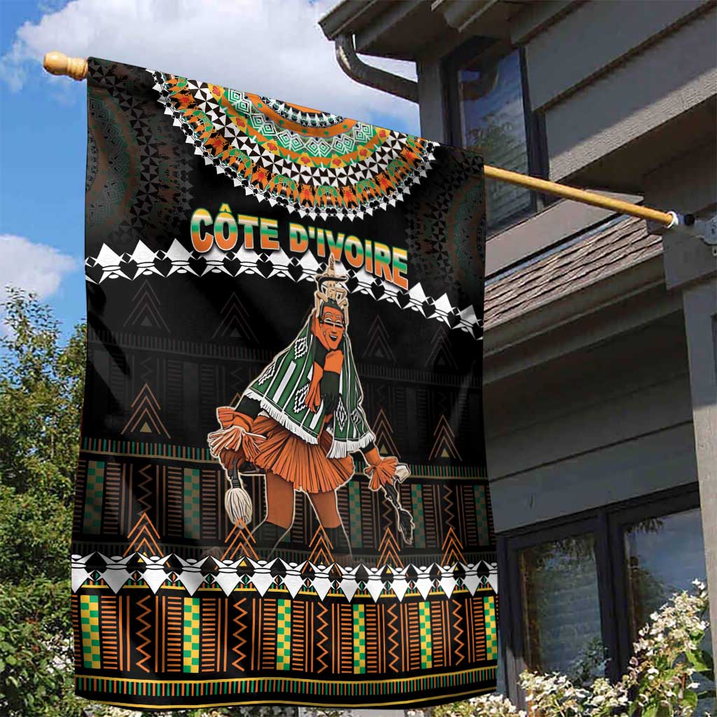 Ivory Coast Festival Of Masks Garden Flag Traditional Zaouli Dance