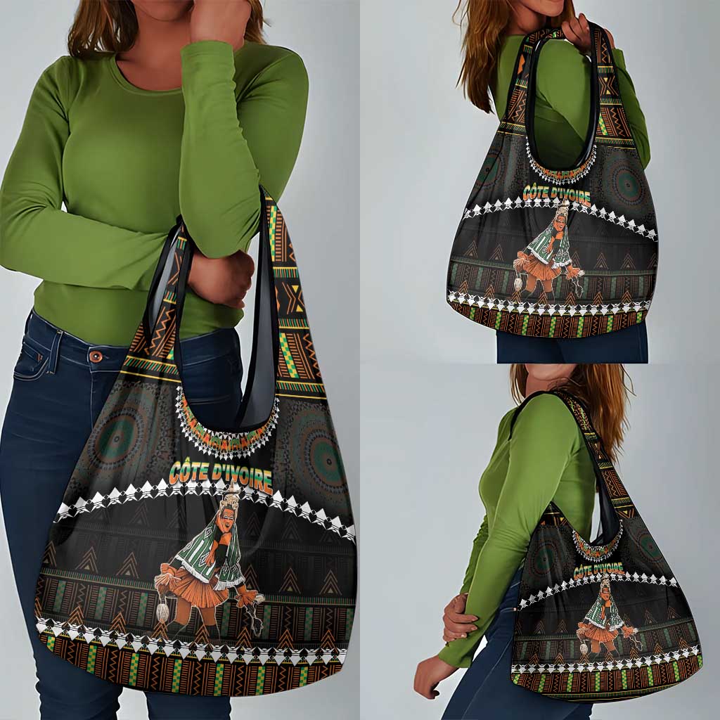 Ivory Coast Festival Of Masks Grocery Bag Traditional Zaouli Dance