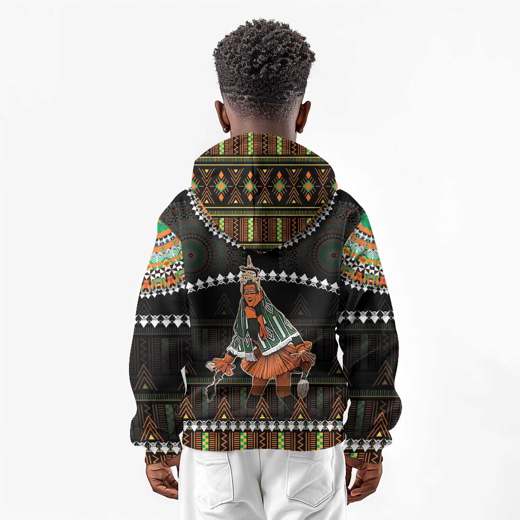 Ivory Coast Festival Of Masks Kid Hoodie Traditional Zaouli Dance
