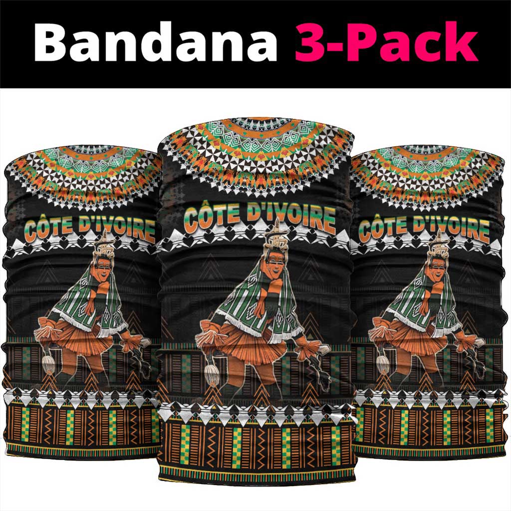 Ivory Coast Festival Of Masks Neck Gaiter Traditional Zaouli Dance LT05