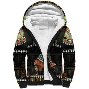 Ivory Coast Festival Of Masks Sherpa Hoodie Traditional Zaouli Dance