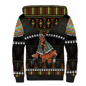 Ivory Coast Festival Of Masks Sherpa Hoodie Traditional Zaouli Dance