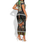 Ivory Coast Festival Of Masks Short Sleeve Bodycon Dress Traditional Zaouli Dance LT05