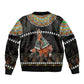 Ivory Coast Festival Of Masks Sleeve Zip Bomber Jacket Traditional Zaouli Dance