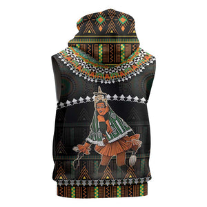 Ivory Coast Festival Of Masks Sleeveless Hoodie Traditional Zaouli Dance - African Pride