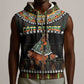 Ivory Coast Festival Of Masks Sleeveless Zip Hoodie Traditional Zaouli Dance - African Pride