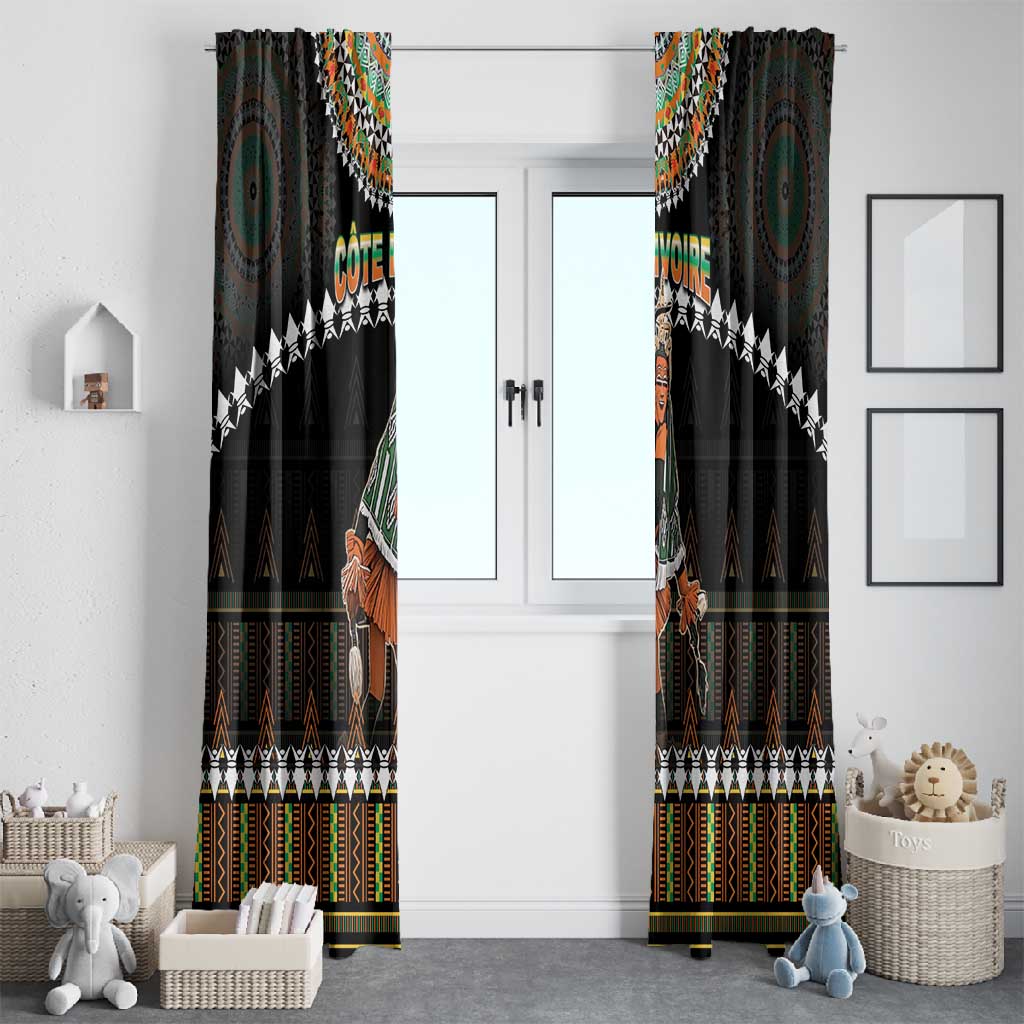 Ivory Coast Festival Of Masks Window Curtain Traditional Zaouli Dance