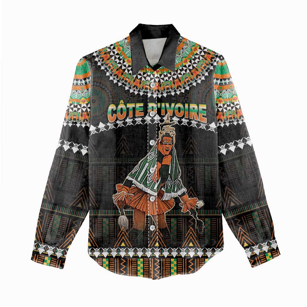 Ivory Coast Festival Of Masks Women Casual Shirt Traditional Zaouli Dance LT05