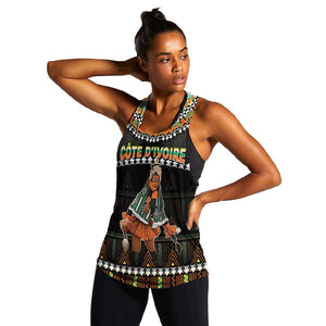 Ivory Coast Festival Of Masks Women Racerback Tank Traditional Zaouli Dance