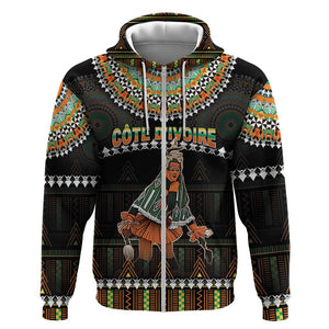 Ivory Coast Festival Of Masks Zip Hoodie Traditional Zaouli Dance