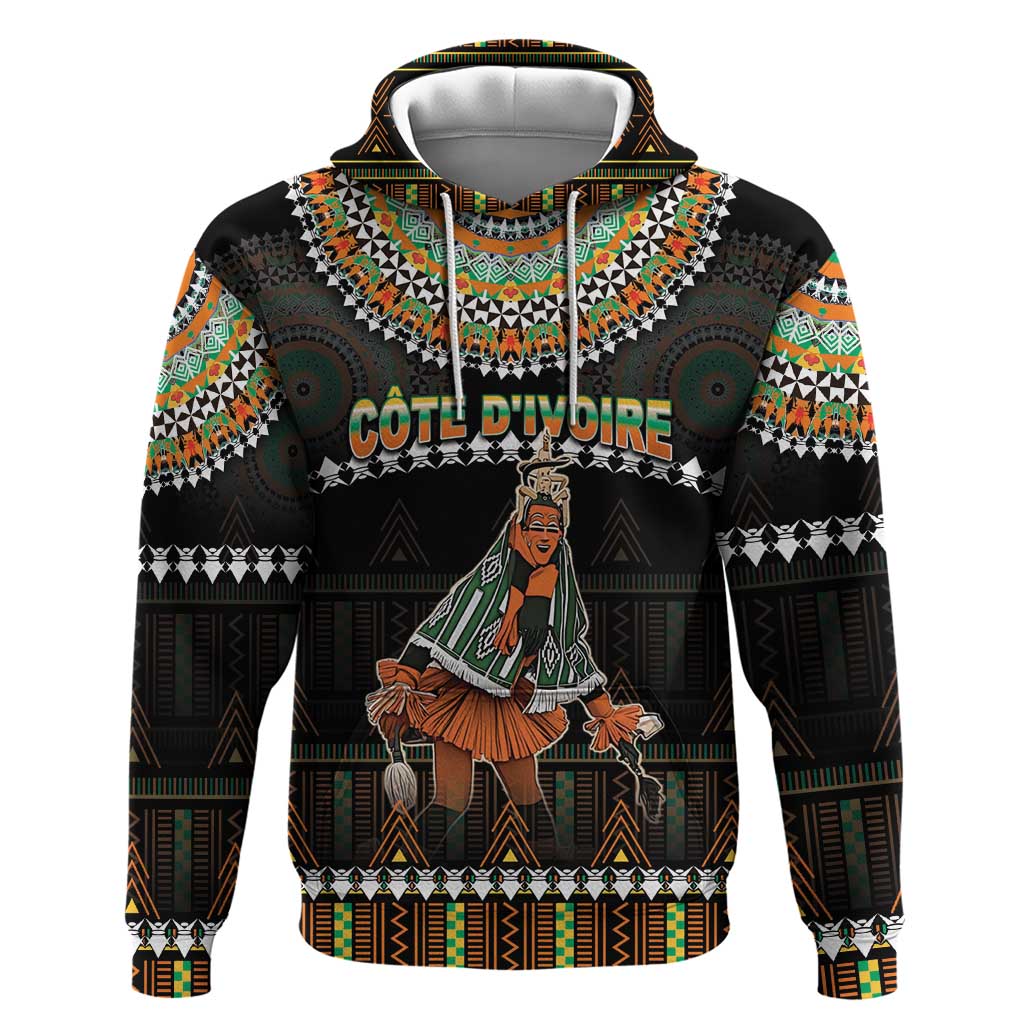 Ivory Coast Festival Of Masks Zip Hoodie Traditional Zaouli Dance