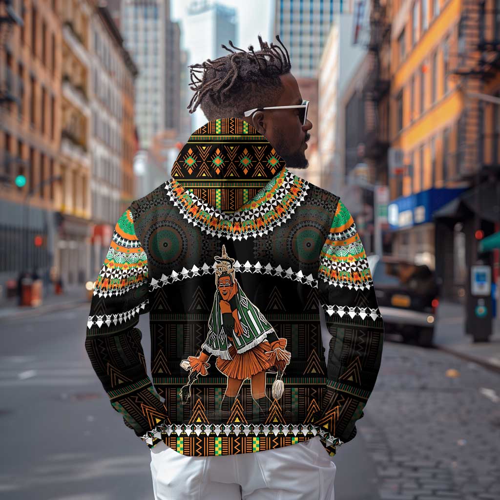 Ivory Coast Festival Of Masks Zip Hoodie Traditional Zaouli Dance