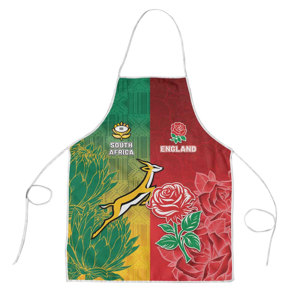 South Africa And England Rugby Apron Springboks And Red Rose Together ...