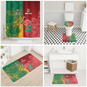 South Africa And England Rugby Bathroom Set Springboks And Red Rose Together - African Pride