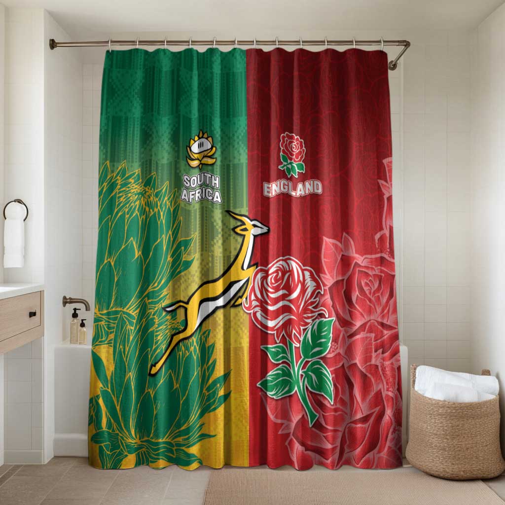South Africa And England Rugby Bathroom Set Springboks And Red Rose Together - African Pride