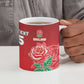 South Africa And England Rugby Custom Ceramic Mug Springboks And Red Rose Together - African Pride