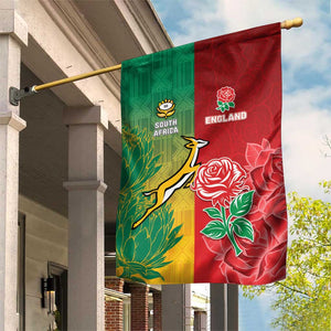 South Africa And England Rugby Garden Flag Springboks And Red Rose Together - African Pride