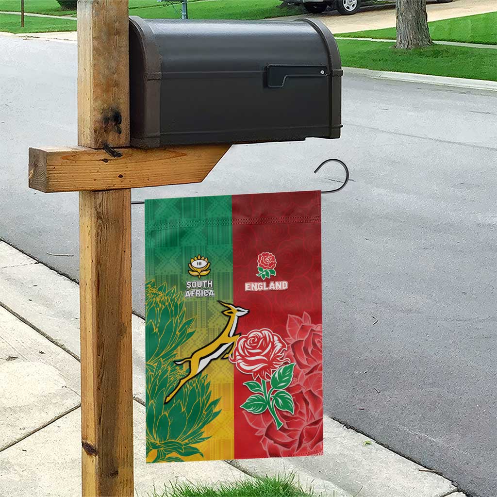 South Africa And England Rugby Garden Flag Springboks And Red Rose Together - African Pride