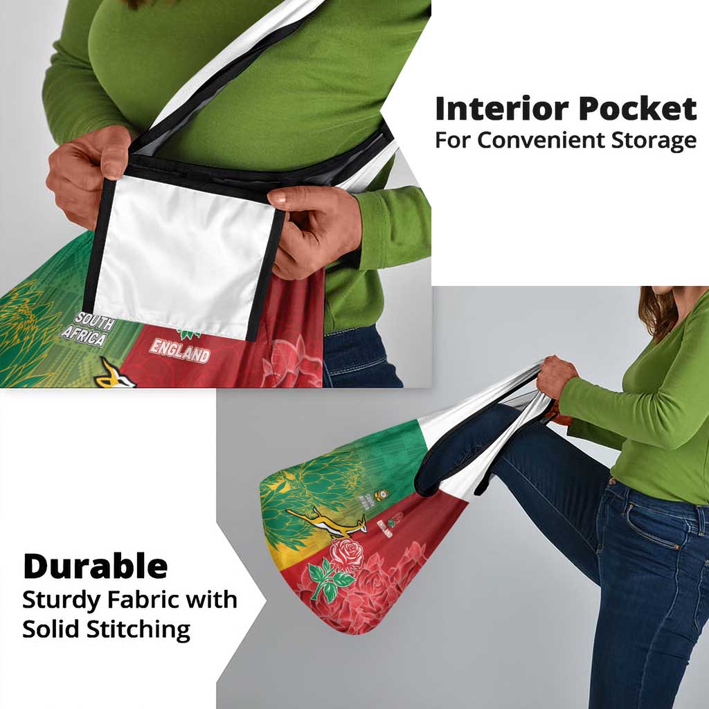 South Africa And England Rugby Grocery Bag Springboks And Red Rose Together - African Pride