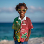 South Africa And England Rugby Custom Kid Hawaiian Shirt Springboks And Red Rose Together - African Pride